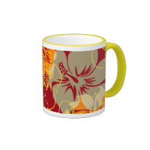 Hawaiian Hibiscus "Iniki Point" Red Mug