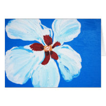 Hawaiian Hibiscus on Blue Note Card