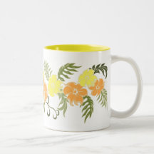 Hawaiian Hibiscus "Paradiso Band" Yellow Mug