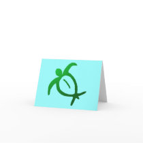 Hawaiian Honu Petroglyph - Card