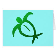 Hawaiian Honu Petroglyph - Card