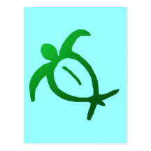 Hawaiian Honu Petroglyph - Postcard