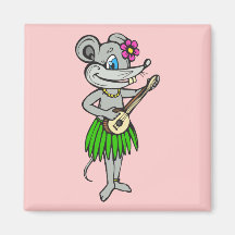 Hawaiian Hula Mouse Magnet