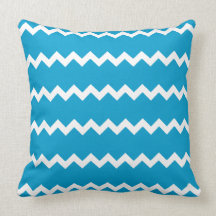 Hawaiian Ocean Blue Chevron Pillow