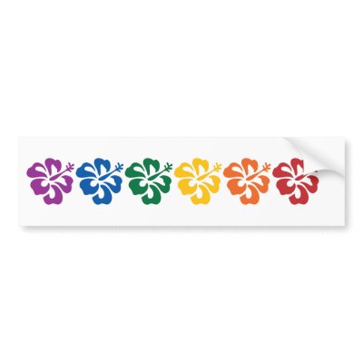 Hawaiian Rainbow Bumper Sticker by KCGraphics