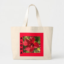 Hawaiian Red Hibiscus totebag
