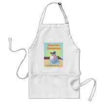 Hawaiian Snowman on Waikiki Beach Funny Apron