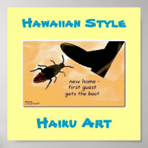 Hawaiian Style "First Guest" Haiku Art Print