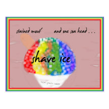 Hawaiian Style Shave Ice - Rainbow Flavour Postcar