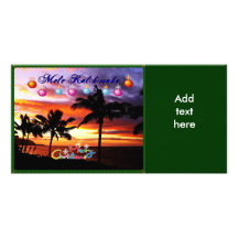 Hawaiian Sunset Christmas Photo Card