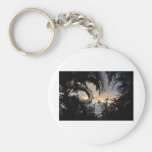 Hawaiian sunset through trees photograph key chains