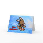 Hawaiian Surfing Bunny Christmas Cards