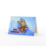 Hawaiian Surfing Bunny Christmas Cards