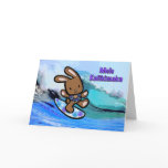 Hawaiian Surfing Bunny Holiday Cards