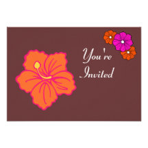 Hawaiian Tropical Flower Invitations