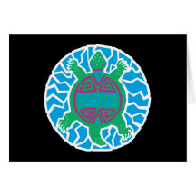 hawaiian turtle design greeting cards