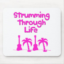 Hawaiin Ukulele tropical surf design Mousepads