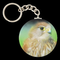 Hawk as a painting keychains