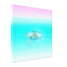 Hawksbill Sea Turtle   Stretched Canvas Print