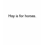 Hay is for horses saying t-shirts