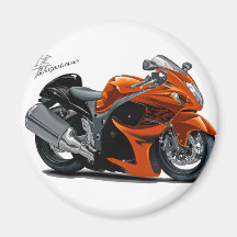 Hayabusa Orange Bike Fridge Magnets