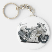 Hayabusa White Bike Key Chain