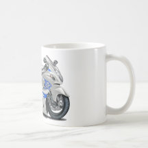 Hayabusa White-Blue Bike Coffee Mugs