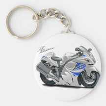 Hayabusa White-Blue Bike Key Chains