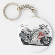 Hayabusa White-Red Bike Keychain