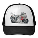 Hayabusa White-Red Bike Mesh Hats