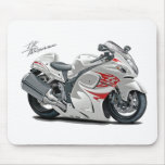 Hayabusa White-Red Bike Mousepads