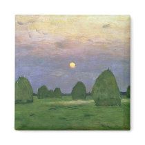 Hayricks at Dusk, 1899 Refrigerator Magnet