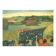 Haystacks in Brittany, Potato Field; Paul Gauguin Custom Invites