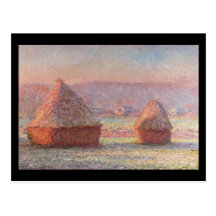 Haystacks- Monet Post Card