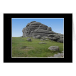 Haytor. Rocks in Devon England. On Black. Cards