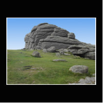 Haytor. Rocks in Devon England. On Black. Photo Cut Out