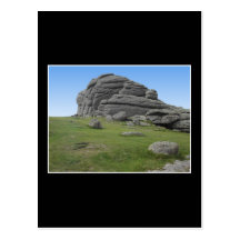 Haytor. Rocks in Devon England. On Black. Post Cards