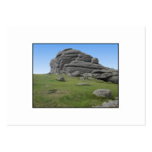 Haytor. Rocks in Devon England. On White. Business Card Templates