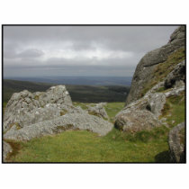 Haytor. Rocks in Devon England. On White. Photo Cutout