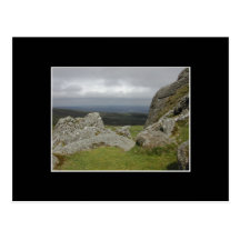 Haytor. Rocks in Devon England. Postcards