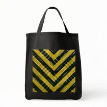 Hazard Stripe Diamond Plate Textured Tote Bag