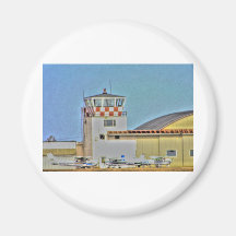 HDR 3 Planes Tight Under Control Tower Fridge Magnet