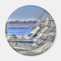 HDR 3 Yachts in a Row Refrigerator Magnets