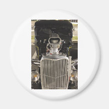 HDR Black Hot Rod Classic Vintage Big Engine Car Refrigerator Magnets
