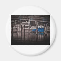 HDR Boat Boats Black White Ocean Beach Refrigerator Magnet