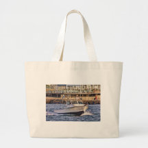 HDR Boat Boats Boardwalk Fishing Canvas Bags