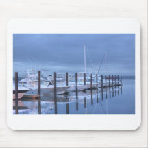 HDR Boats Lined Up in Harbour Bayview Mousepads