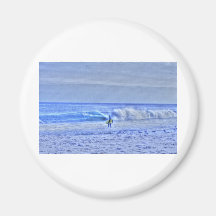 HDR BodyBoard Surfer Checking Out Ocean Waves Magnets