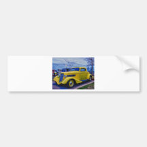 HDR Classic Hot Rod Yellow Bumper Stickers