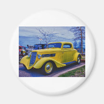 HDR Classic Hot Rod Yellow Fridge Magnet